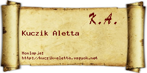 Kuczik Aletta névjegykártya